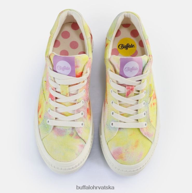 tie-dye koraljna/zelena Buffalo uparene tenisice niske veganske |tenisice TDD6T115
